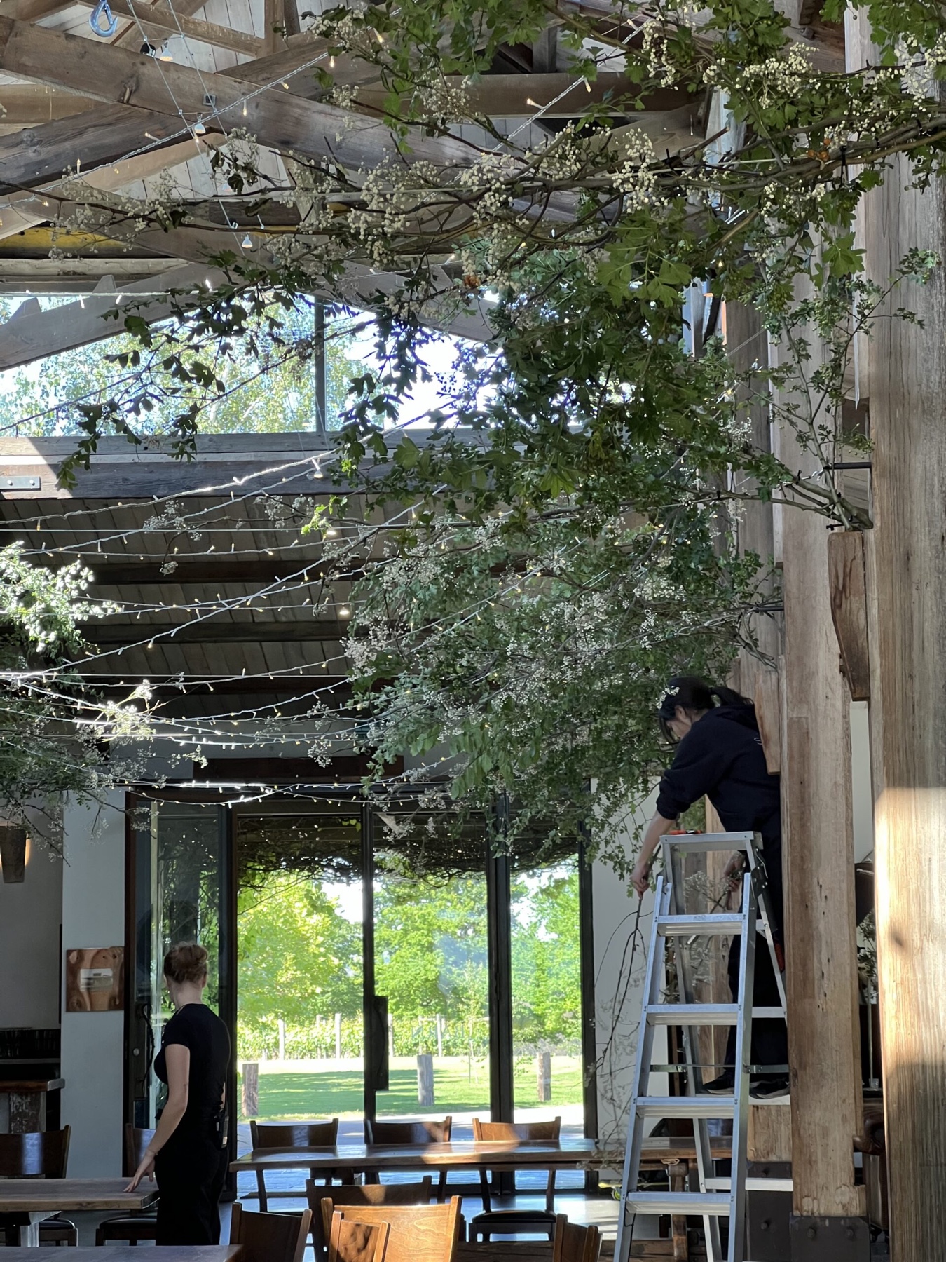 C&M - Stones Blossom Installation and Soft Blue Floral Styling