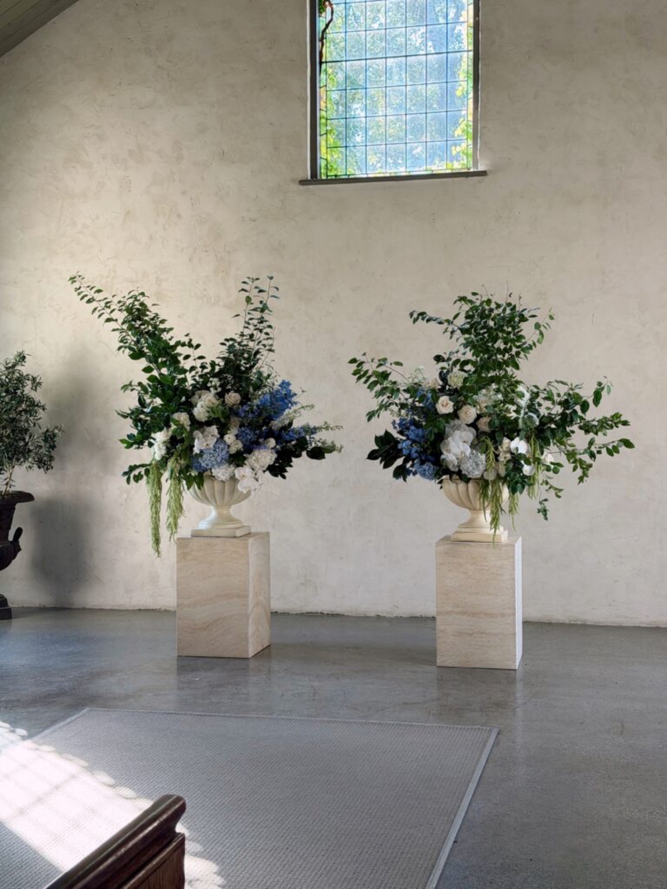 C&M - Stones Blossom Installation and Soft Blue Floral Styling