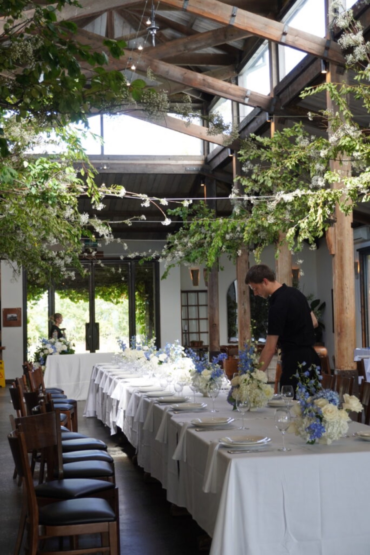 C&M - Stones Blossom Installation and Soft Blue Floral Styling