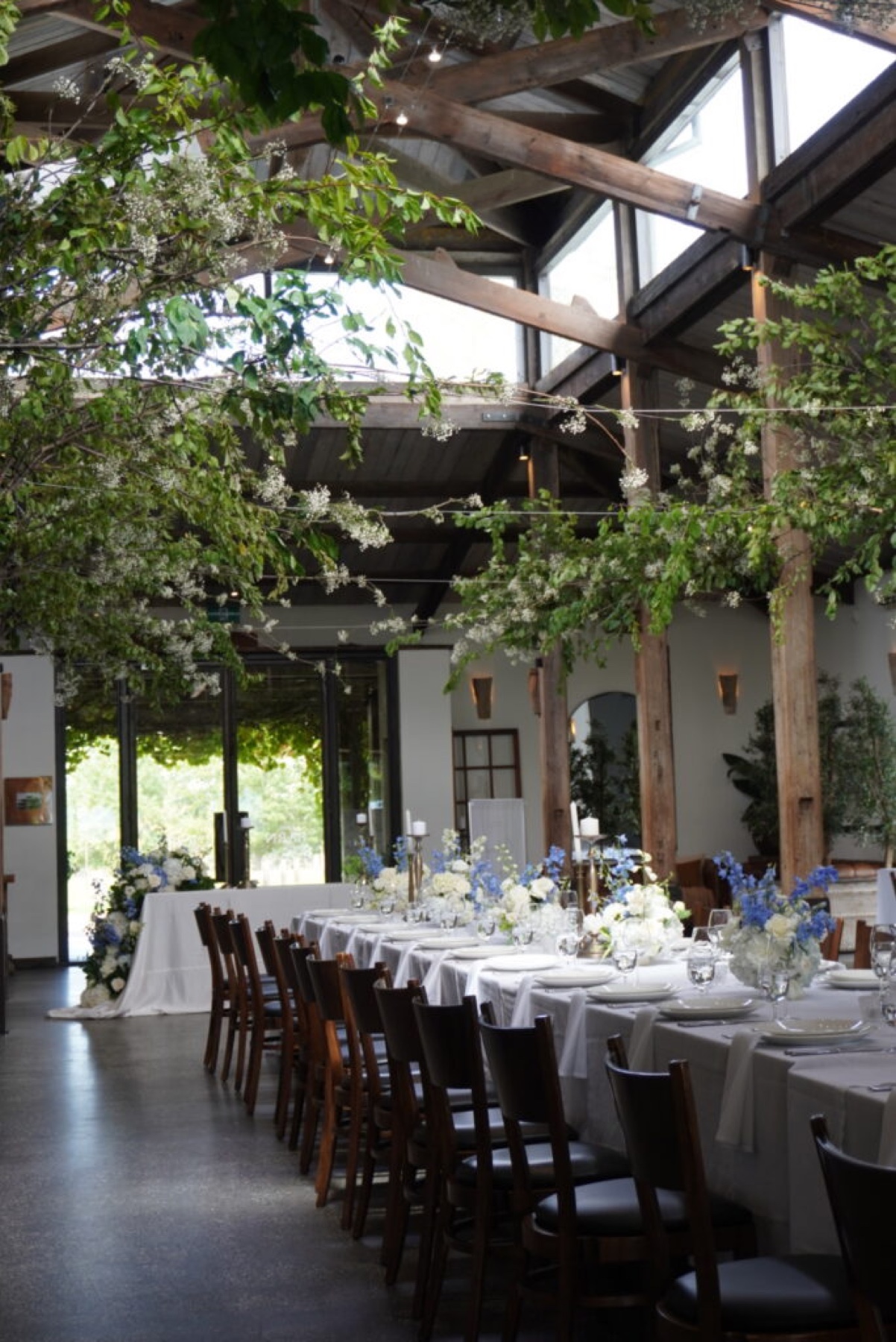 C&M - Stones Blossom Installation and Soft Blue Floral Styling