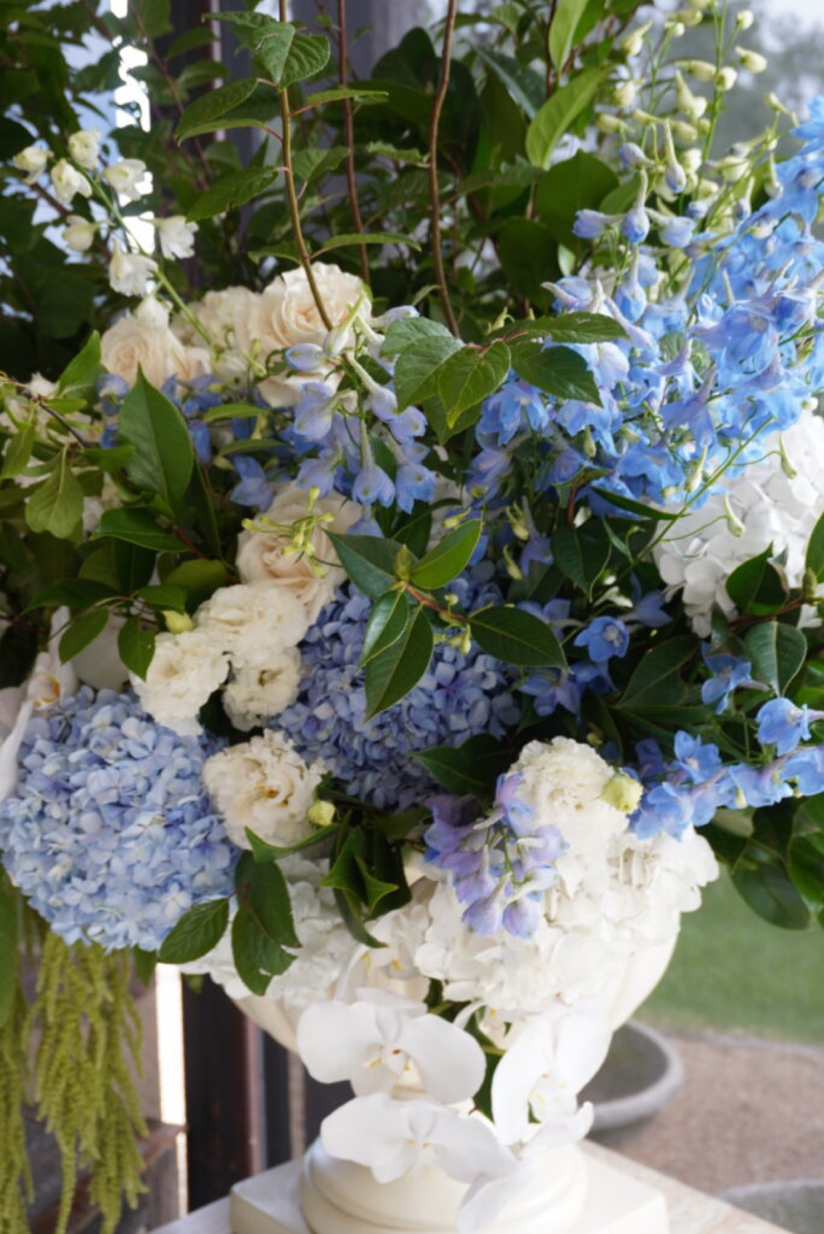 C&M - Stones Blossom Installation and Soft Blue Floral Styling