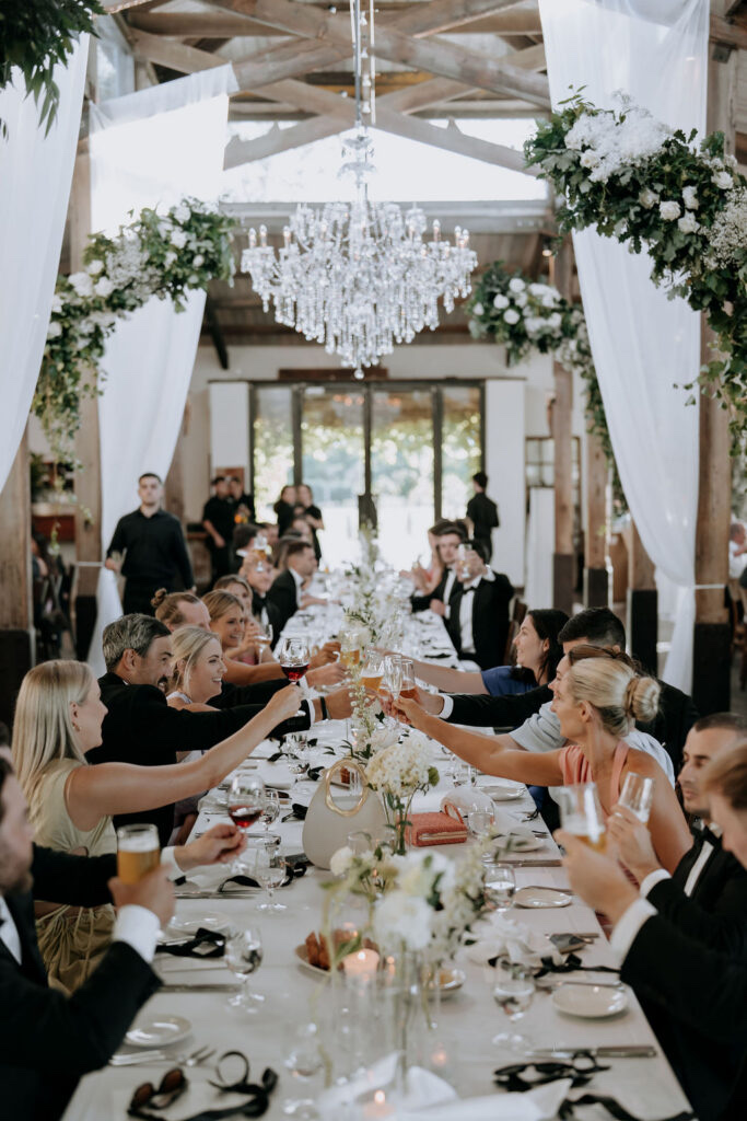 Candlelit reception table