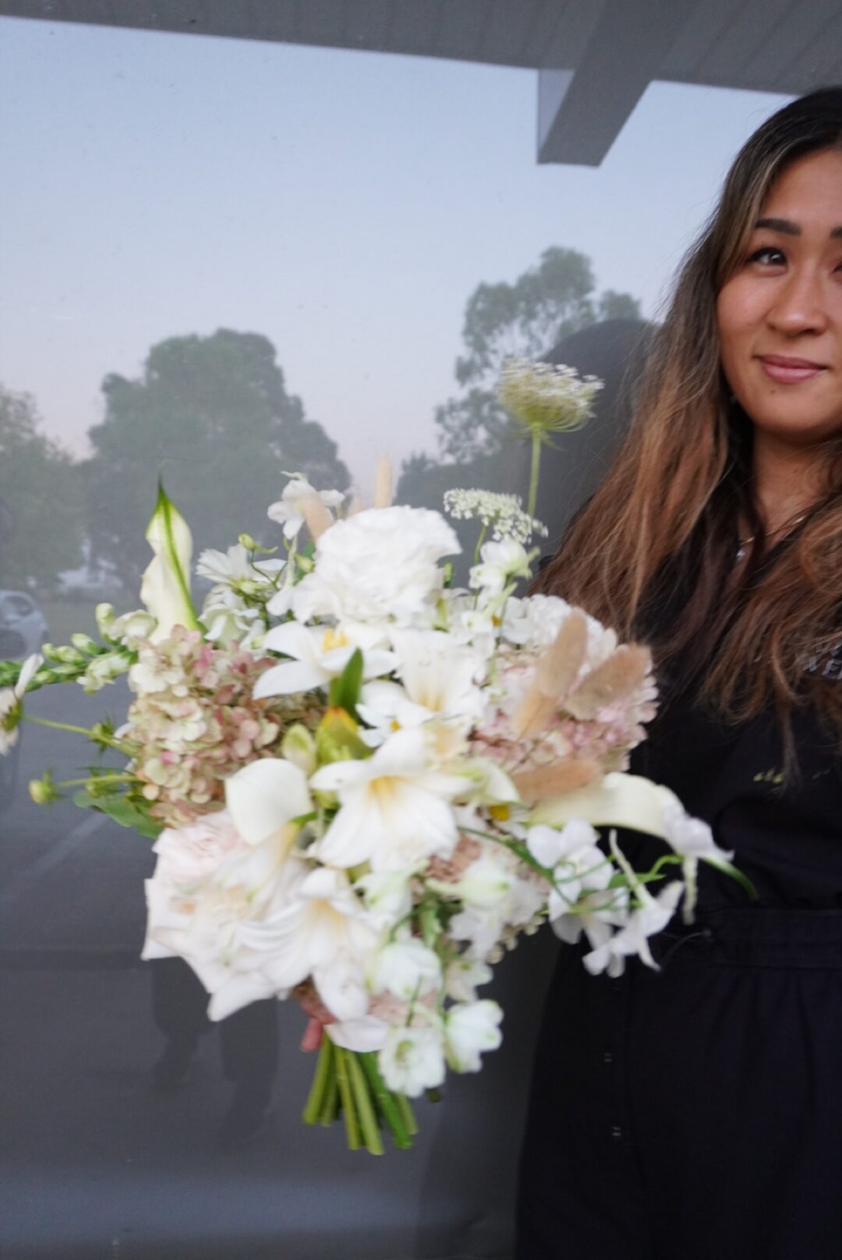 Sugar Bee Flowers wedding bouquet in white and latte 