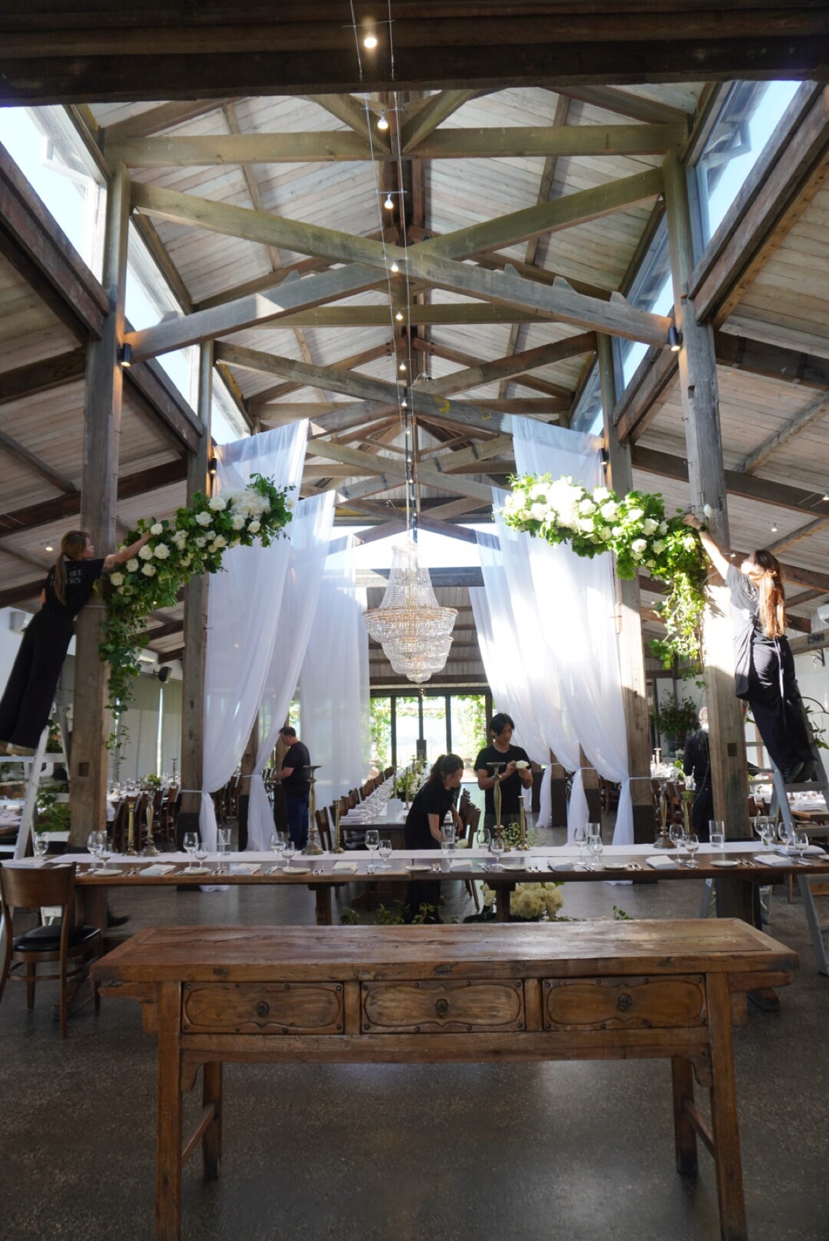 Sugar Bee Flowers wedding setup at Stones of the Yarra Valley 