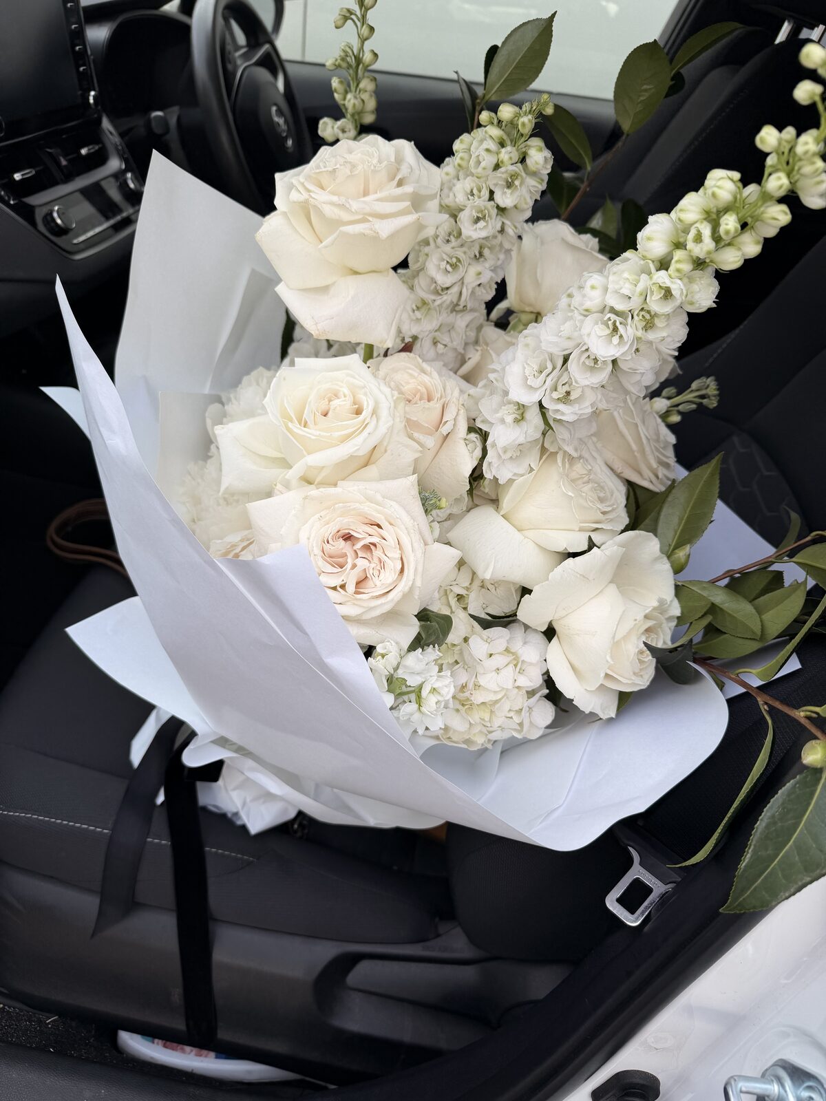 White & green — hand-tied by Sugar Bee Flowers, flower delivery Yarra Valley & Melbourne