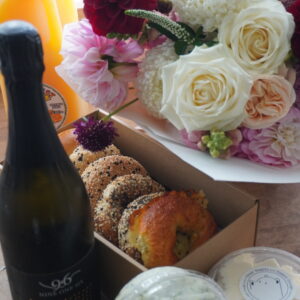 Mother's Day package with premium sparkling wine and large bouquet