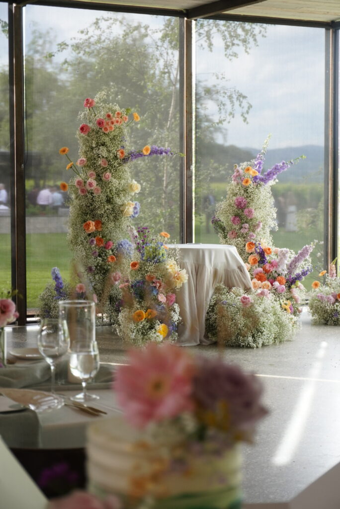 Romantic gardens style florals at Stones of the Yarra Valley